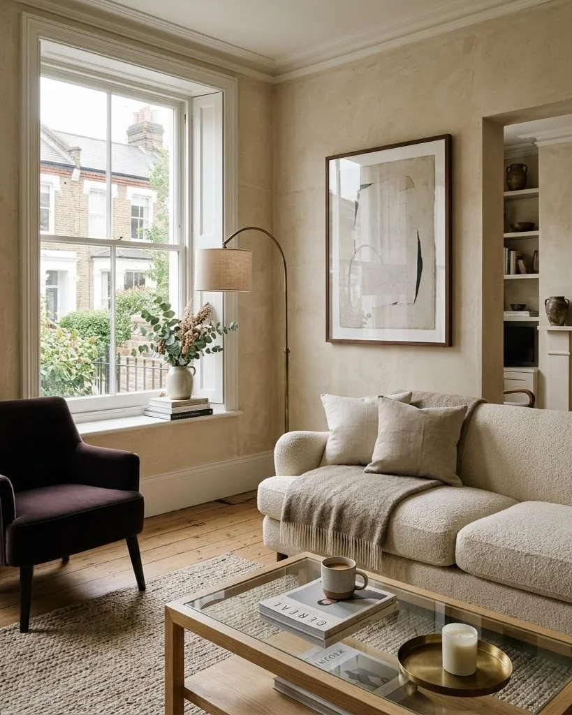 Bright, freshly cleaned living room in a London flat